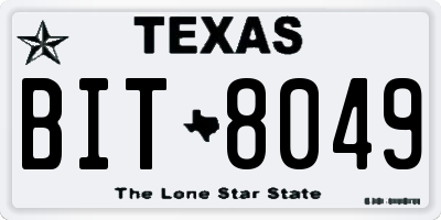 TX license plate BIT8049