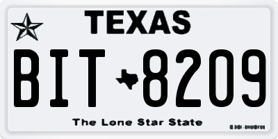 TX license plate BIT8209