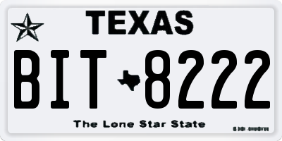 TX license plate BIT8222