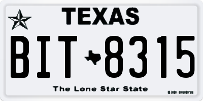 TX license plate BIT8315