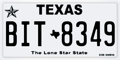 TX license plate BIT8349