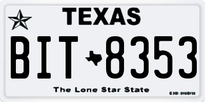 TX license plate BIT8353