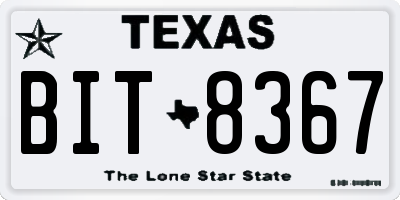 TX license plate BIT8367