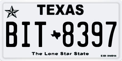 TX license plate BIT8397