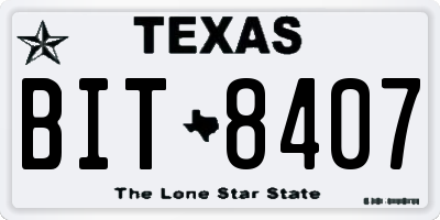 TX license plate BIT8407