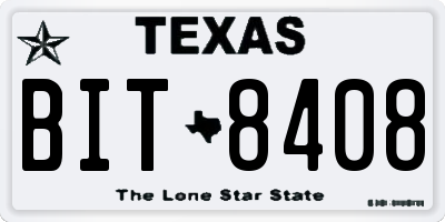 TX license plate BIT8408