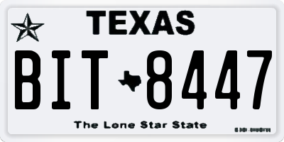 TX license plate BIT8447