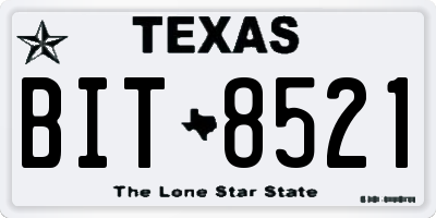 TX license plate BIT8521