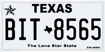 TX license plate BIT8565