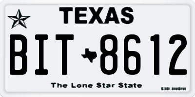 TX license plate BIT8612