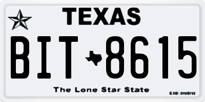 TX license plate BIT8615