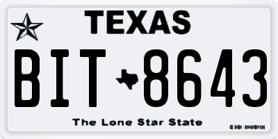 TX license plate BIT8643