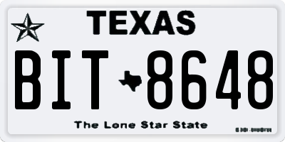 TX license plate BIT8648