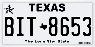 TX license plate BIT8653