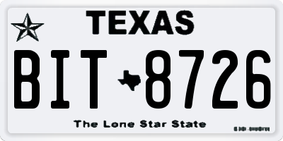 TX license plate BIT8726