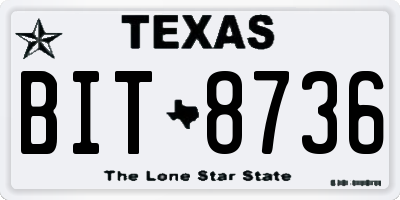 TX license plate BIT8736