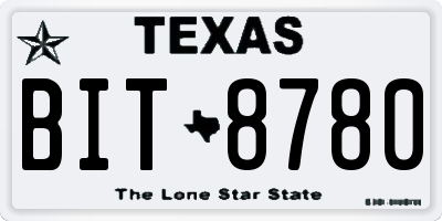 TX license plate BIT8780