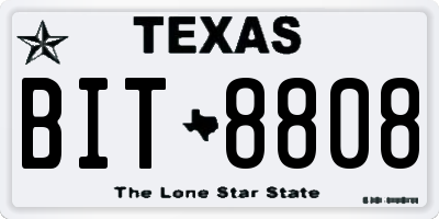 TX license plate BIT8808