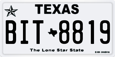 TX license plate BIT8819