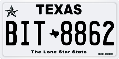 TX license plate BIT8862