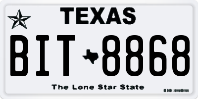 TX license plate BIT8868
