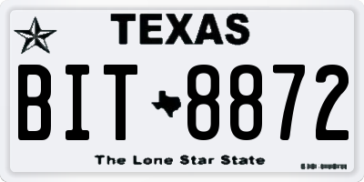 TX license plate BIT8872