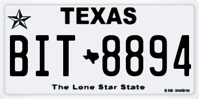 TX license plate BIT8894