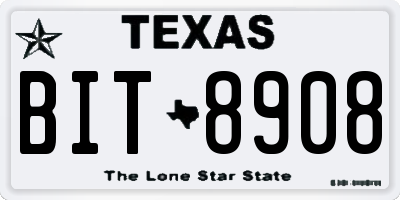 TX license plate BIT8908