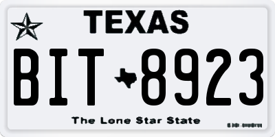 TX license plate BIT8923