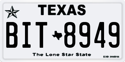 TX license plate BIT8949