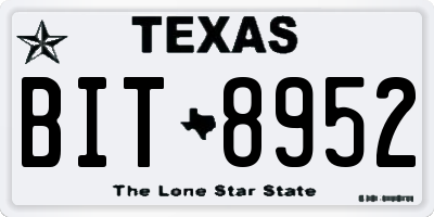 TX license plate BIT8952