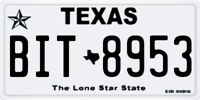 TX license plate BIT8953
