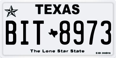 TX license plate BIT8973