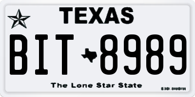 TX license plate BIT8989