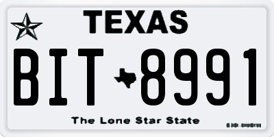 TX license plate BIT8991