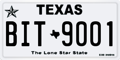 TX license plate BIT9001