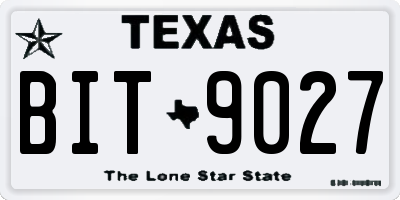TX license plate BIT9027
