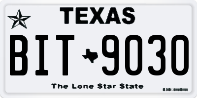 TX license plate BIT9030