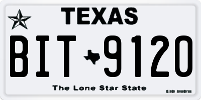 TX license plate BIT9120