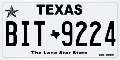 TX license plate BIT9224