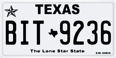 TX license plate BIT9236