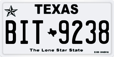 TX license plate BIT9238