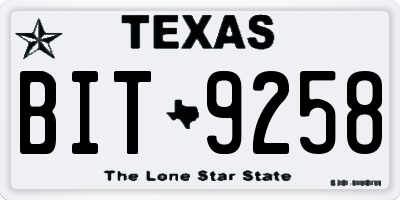 TX license plate BIT9258