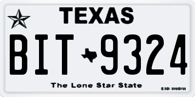 TX license plate BIT9324