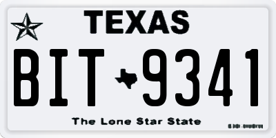 TX license plate BIT9341