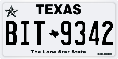 TX license plate BIT9342