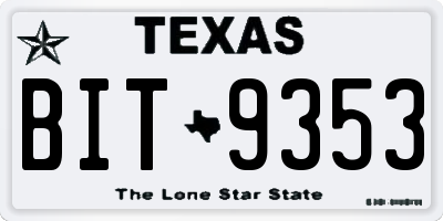 TX license plate BIT9353