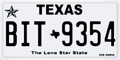 TX license plate BIT9354