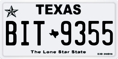 TX license plate BIT9355