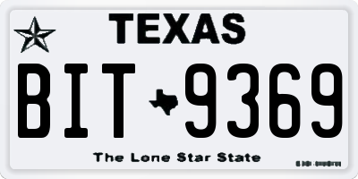 TX license plate BIT9369
